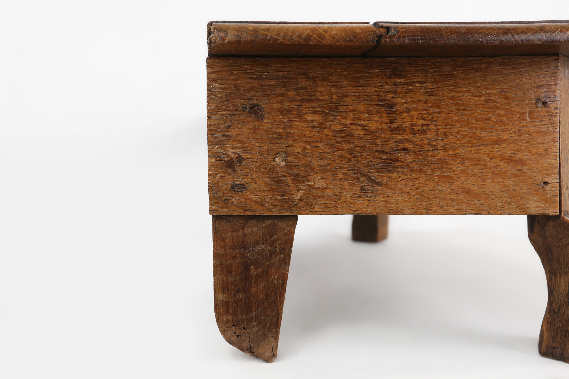 Charming wooden rustic church stool, France ca. 1900thumbnail